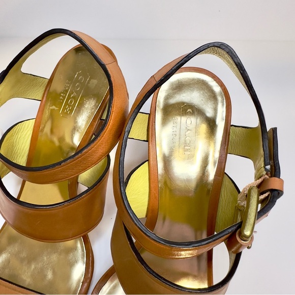 Coach Tan Leather Strappy Heeled Sandals – Size 8B (US) - Picture 2 of 7